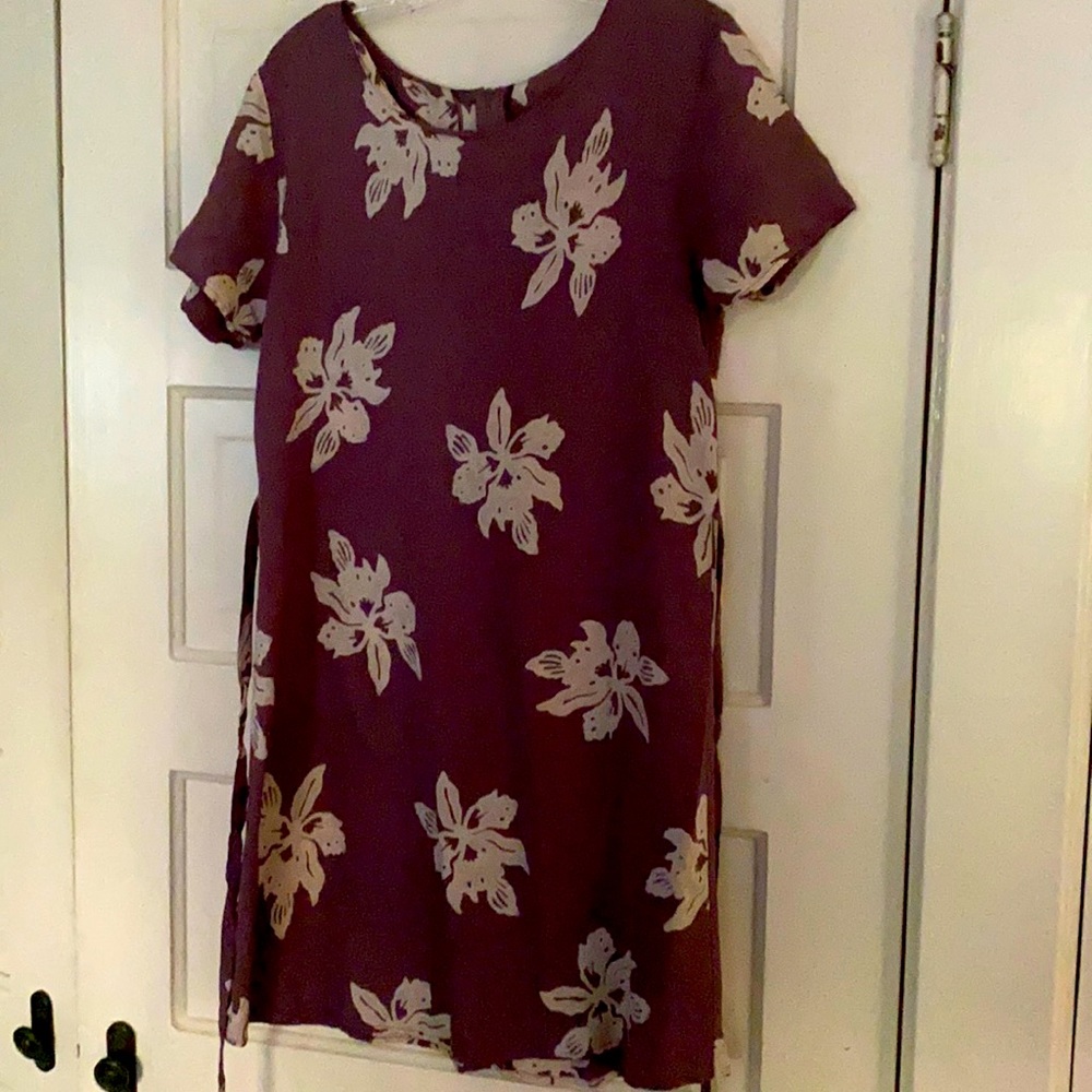 Voy rayon batik print dress with zip and tie back
